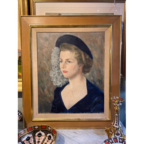 178Y - Rosalind Kent (British, 20th Century), Portrait of Baroness Thatcher on her wedding day, 13 December... 