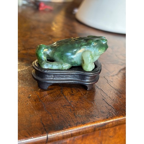 342 - Chinese19th CenturyJade toadProperty of a gentlemanFrom the collection of Peter Roe... 