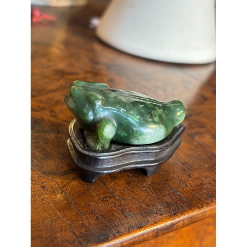 342 - Chinese19th CenturyJade toadProperty of a gentlemanFrom the collection of Peter Roe... 