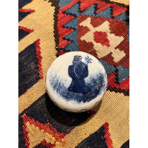 352 - ChineseRepublic period[1] An egg shell porcelain and famille rose miniature vase [2] A small blue an... 