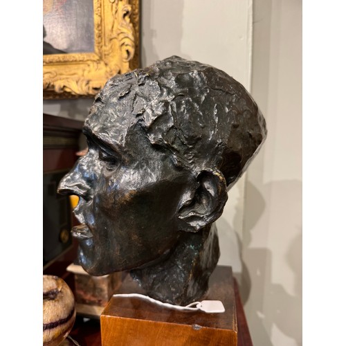 399 - Auguste Rodin (French, 1840-1917)Head of Pierre de Wiessant1900Bronze with a black patina with light... 