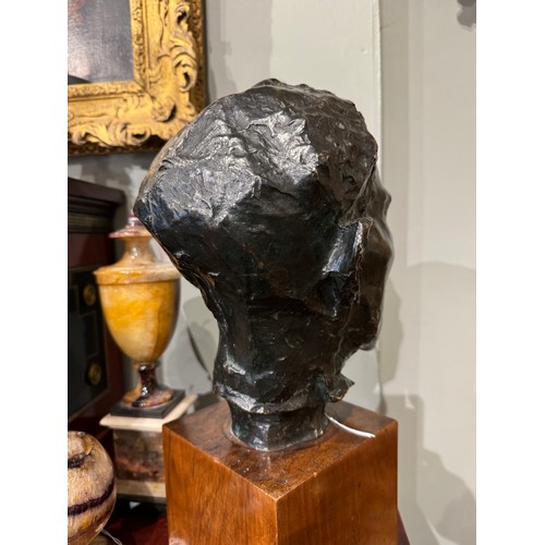 399 - Auguste Rodin (French, 1840-1917)Head of Pierre de Wiessant1900Bronze with a black patina with light... 