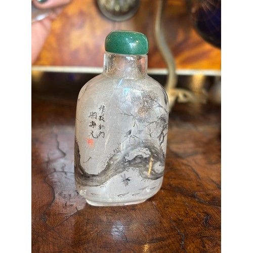 346 - Chinese19th CenturyGlass snuff bottlesPainted insideProperty of a gentlemanFrom the collection of Pe... 