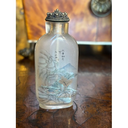 346 - Chinese19th CenturyGlass snuff bottlesPainted insideProperty of a gentlemanFrom the collection of Pe... 