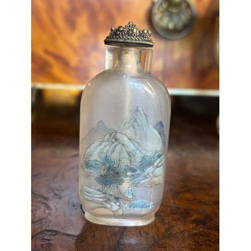 346 - Chinese19th CenturyGlass snuff bottlesPainted insideProperty of a gentlemanFrom the collection of Pe... 