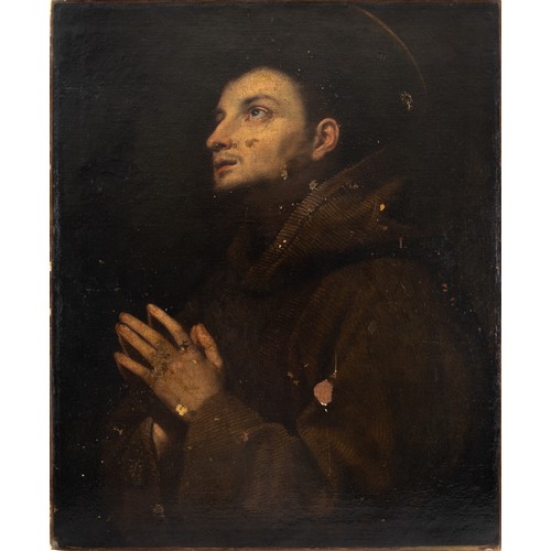 356 - Circle of Lorenzo Lippi (1606 - 1665)Saint Francis of Assisi in prayerOil on canvasDimensions:(Canva... 