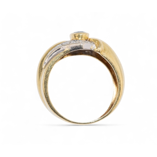 21 - Continental1980sAn 18 carat gold, sapphire and diamond dress ringApproximate weight 6.86 grams... 