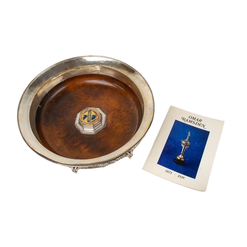 175 - Omar Ramsden (1873 - 1939)A fine George V silver mounted and enamel mazer bowlMark of Omar Ramsdsen,... 