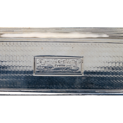 183 - Two silver snuff boxes[a] A George IV silver snuff box. Hallmarked Birmingham, 1827.[b] A Victorian ... 