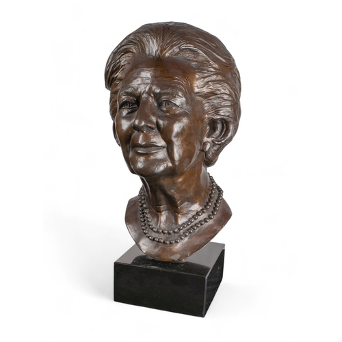 210 - Margarita HernandezPortrait bust of Baroness Margaret Thatcherc. 2008Bronze, edition of 2Signed 'M H... 