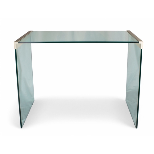 251 - ContemporaryTwo large glass tablesDimensions:39 in. (H) x 51 in. (W) x 20 in. (D)... 