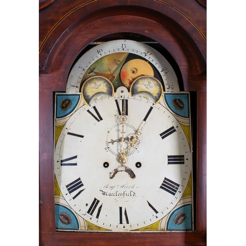 264 - 19th Century, Benjamin Harlow of MacclesfieldA long-case clock signed 14-inch break-arched Roma... 