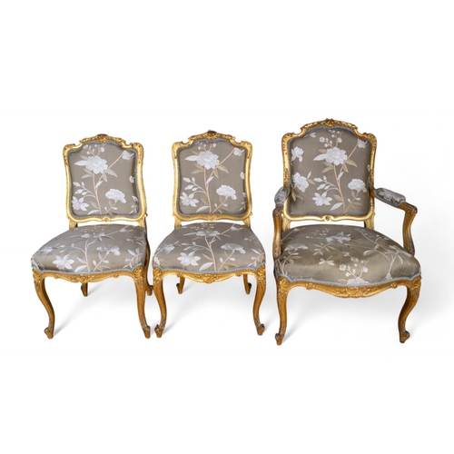 290 - 18th centuryA set of six silk upholstered chairs, including two carversGiltwoodProvenance:The Astor ... 