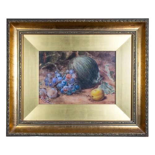 341 - William Henry Hunt (1790-1864)A Still Life with grapes, plums, and a melonWatercolourSigned bottom r... 