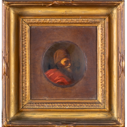 349 - AntiqueFlemish SchoolPortrait of a gentlemanOil laid down on panelDimensions:(Frame) 9.5 in. (H) x 9... 