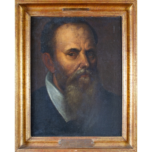 351 - Italian School16th/17th century Portrait of a gentlemanOil on canvas The reverse with 19th century l... 