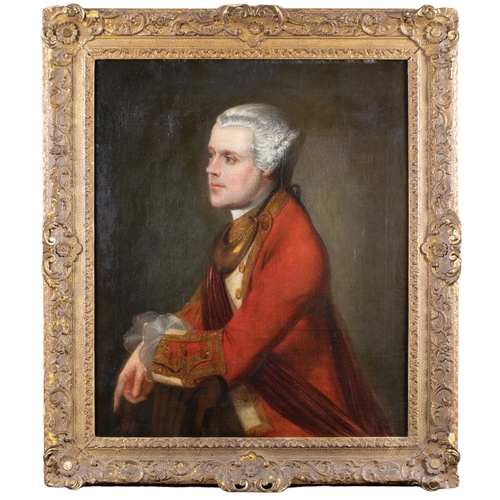 401 - Circle of Sir Joshua Reynolds (1723 - 1792)Portrait of an infantry officerOil on canvasWith an old l... 