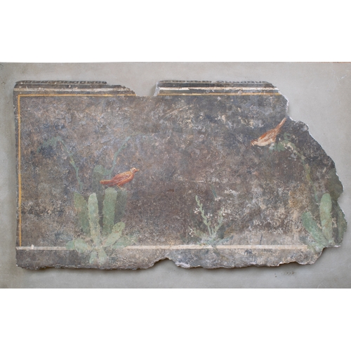 550 - Roman, 1st century ADFragment of a fresco depicting plants and two birdsPainted plasterProvenance:Pr... 