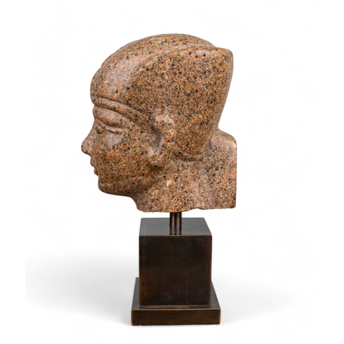 554 - Egyptian (?)A granite head of Pharaoh, with frontal uraeusDimensions:8 in. (H)... 