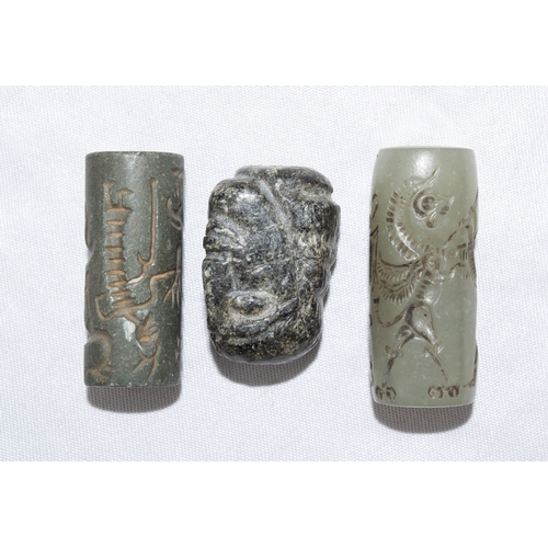 563 - Iranian, AntiqueThree cylinder seals out of various hard stones.