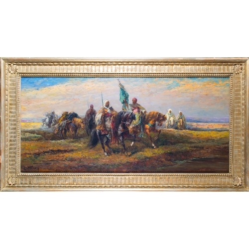 571 - Roy Allison (20th century)In the manner of Adolf Schreyer (German, 1828-1899)Arabs on horseback at a... 