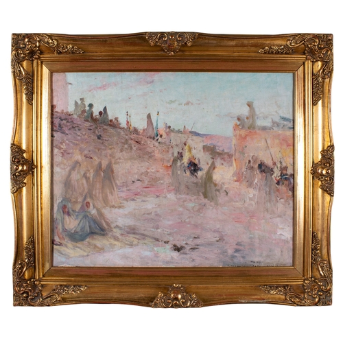 572 - Constant George Gasté (French, 1869-1910)Fantasia Bousaada, AlgeriaOil on canvasSigned and ti... 