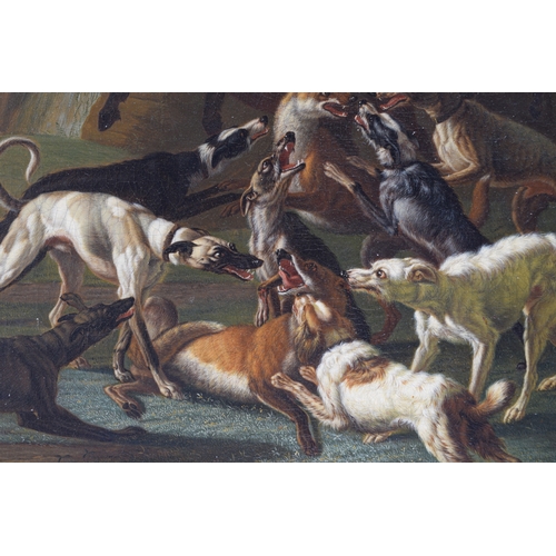 377 - Jan van Gool (Dutch, 1685-1763)An Arabic hunting sceneOil on canvasWith an old auction chalk mark ve... 