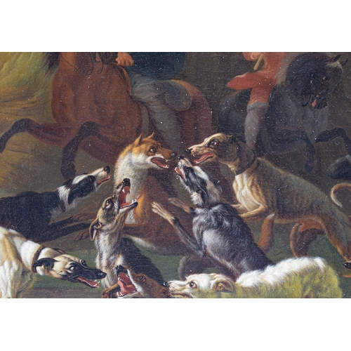 377 - Jan van Gool (Dutch, 1685-1763)An Arabic hunting sceneOil on canvasWith an old auction chalk mark ve... 