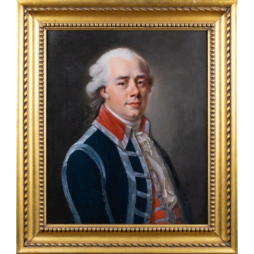 397 - Attributed to Joseph-Siffred Duplessis (1725 - 1802)Portrait of a gentleman in Garde du Corps du Roi... 