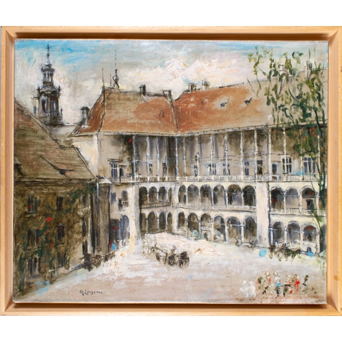 431 - Attributed to Gustave Loiseau (French, 1865-1935)Wawel Castle Courtyard, Krakow, PolandOil on canvas... 