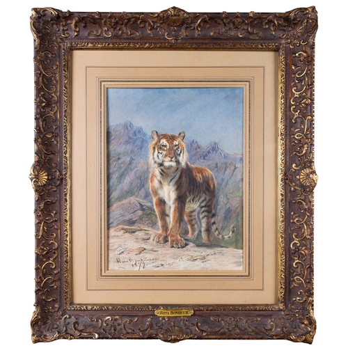 446 - Rosa Bonheur (French, 1822-1899)A Tiger1877Watercolour, ink and pastel on paperSigned and dated lowe... 