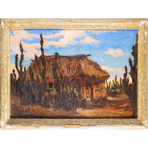 451 - Joseph Teichner (American/Hungarian, b. 1888)A traditional West Indian wattle and daub thatched hous... 