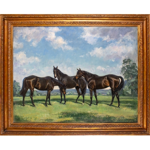 467 - Lionel Hamilton-Renwick (English, 1917-2003)Newmarket1958Oil on canvasSigned 'Hamilton-Renwick 58' l... 