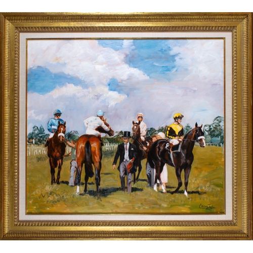 468 - Adriana Zaefferer (Argentinian, b. 1952) The Starter, Ascot1989Oil on canvasSigned 'Adriana Zae... 