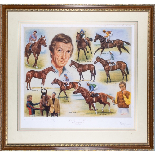 480A - Peter Deighan (Irish, b. 1941)Four prints of Lester Piggott1985Coloured lithographsEdition size 850T... 