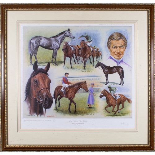 480A - Peter Deighan (Irish, b. 1941)Four prints of Lester Piggott1985Coloured lithographsEdition size 850T... 