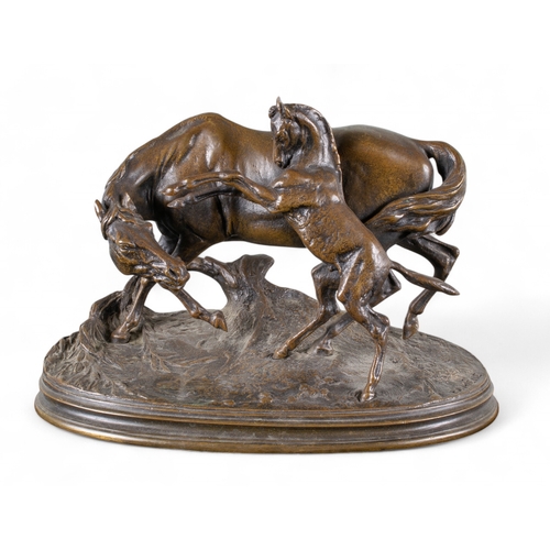 482 - After Pierre-Jules Mene (French, 1810-1879)Arab mare & foal No. 3BronzeSigned 'P. J. Mene'Dimens... 