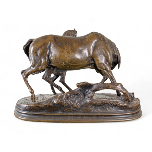 482 - After Pierre-Jules Mene (French, 1810-1879)Arab mare & foal No. 3BronzeSigned 'P. J. Mene'Dimens... 