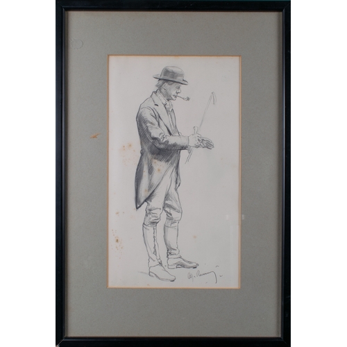 486 - Sir Alfred Munnings (British, 1878-1959)A self-portraitPencil on paperSigned lower rightDimensions:(... 