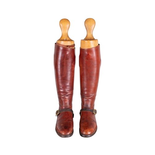 488 - A pair of leather riding bootsWith trees inscribed 'Dr S. G. Kilminster'Dimensions:19 in. (H)... 