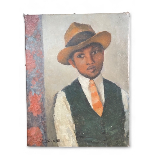 493 - Paul Raymond Seaton (b.1972)A portrait of a gentlemanOil on canvasDimensions:18 in. (H) x 14 in. (W)... 