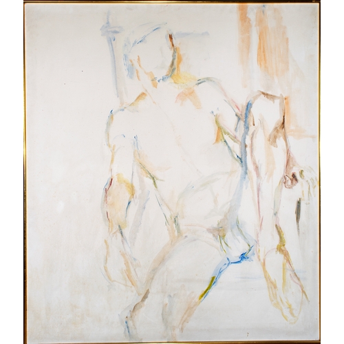 494A - American, 20th centuryA male nude together with female portraitOil on canvasProperty of a LadyDimens... 