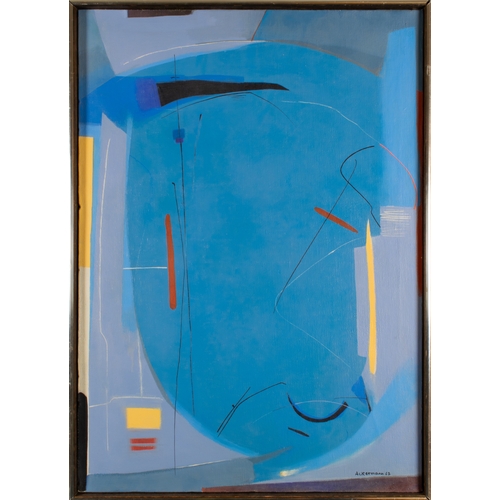 503 - Max Ackermann (German, 1887-1975)Abstract Composition in Blue1962Oil on canvasSigned and dated 'Acke... 