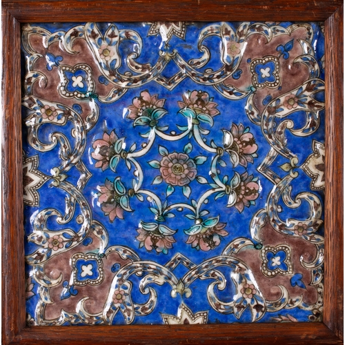 511 - Persian, Qajarc.1880A moulded tile, intact in reliefDimensions:10.25 in. (H) x 10.25 in. (W)... 