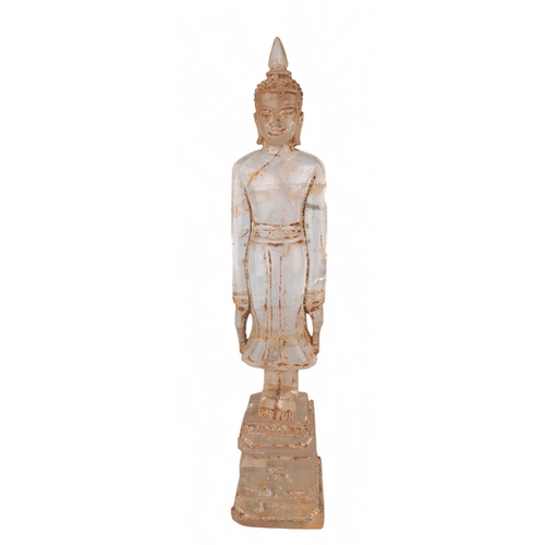 518 - Thai/Burmese (?), 17th/18th centuryA rock crystal standing Buddha, with finely carved features and c... 