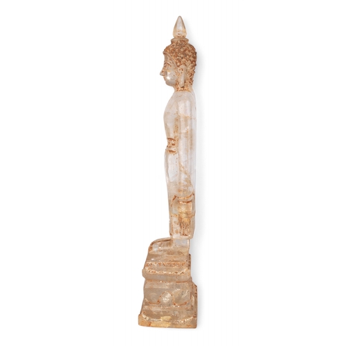 518 - Thai/Burmese (?), 17th/18th centuryA rock crystal standing Buddha, with finely carved features and c... 