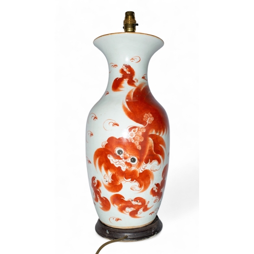 536 - Chinese, circa 1910A converted vase with dragon motifProperty of a noblemanDimensions:18 in. (H)... 