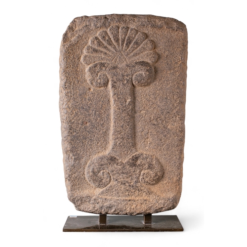 551 - Near Eastern, 10th-9th century BCStela of a palm treeBasalt on a metal baseProvenance:Acquired by th... 