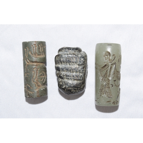 563 - Iranian, AntiqueThree cylinder seals out of various hard stones.