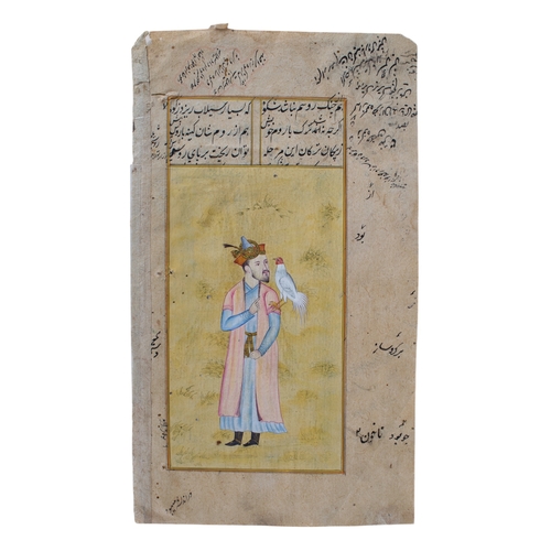 567 - Persian19th centuryA pair of portrait miniatures, with calligraphy to margins and versoTo be sold wi... 